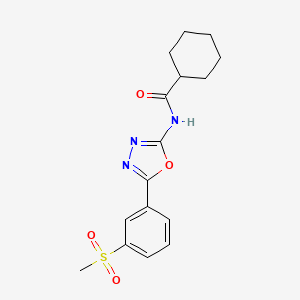 molecular formula C16H19N3O4S B2430697 N-[5-(3-methanesulfonylphenyl)-1,3,4-oxadiazol-2-yl]cyclohexanecarboxamide CAS No. 886929-19-7