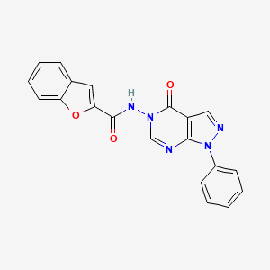 molecular formula C20H13N5O3 B2430728 N-(4-oxo-1-phenyl-1H-pyrazolo[3,4-d]pyrimidin-5(4H)-yl)benzofuran-2-carboxamide CAS No. 899966-49-5