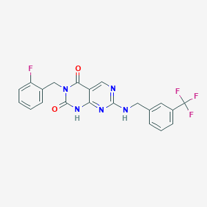 3-(2-fluorobenzyl)-7-((3-(trifluoromethyl)benzyl)amino)pyrimido[4,5-d]pyrimidine-2,4(1H,3H)-dione