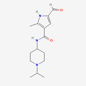 5-formyl-2-methyl-N-[1-(propan-2-yl)piperidin-4-yl]-1H-pyrrole-3-carboxamide