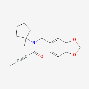 N-(1,3-Benzodioxol-5-ylmethyl)-N-(1-methylcyclopentyl)but-2-ynamide
