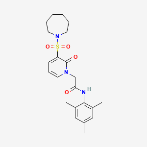 2-(3-(azepan-1-ylsulfonyl)-2-oxopyridin-1(2H)-yl)-N-mesitylacetamide