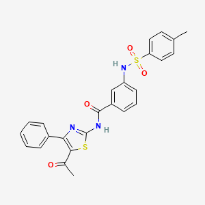 molecular formula C25H21N3O4S2 B2430822 N-(5-acetyl-4-phenylthiazol-2-yl)-3-(4-methylphenylsulfonamido)benzamide CAS No. 898466-53-0