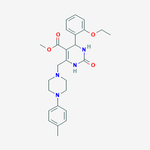 molecular formula C26H32N4O4 B2430830 Methyl 4-(2-ethoxyphenyl)-6-{[4-(4-methylphenyl)piperazin-1-yl]methyl}-2-oxo-1,2,3,4-tetrahydropyrimidine-5-carboxylate CAS No. 1252890-18-8