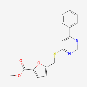 molecular formula C17H14N2O3S B2430834 METHYL 5-{[(6-PHENYLPYRIMIDIN-4-YL)SULFANYL]METHYL}FURAN-2-CARBOXYLATE CAS No. 927967-71-3