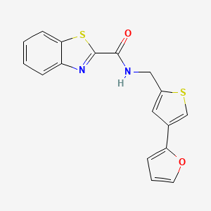 molecular formula C17H12N2O2S2 B2430846 N-{[4-(furan-2-yl)thiophen-2-yl]methyl}-1,3-benzothiazole-2-carboxamide CAS No. 2379994-15-5