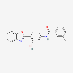 molecular formula C21H16N2O3 B2430861 N-[4-(1,3-benzoxazol-2-yl)-3-hydroxyphenyl]-3-methylbenzamide CAS No. 327051-43-4