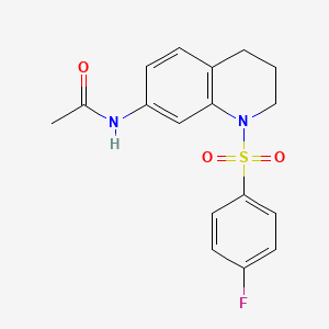 molecular formula C17H17FN2O3S B2430865 N-[1-(4-fluorobenzenesulfonyl)-1,2,3,4-tetrahydroquinolin-7-yl]acetamide CAS No. 1005302-21-5