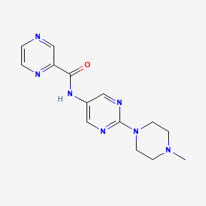 molecular formula C14H17N7O B2430904 N-[2-(4-methylpiperazin-1-yl)pyrimidin-5-yl]pyrazine-2-carboxamide CAS No. 1396812-53-5