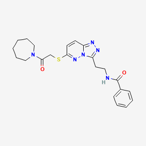 B2430907 N-(2-(6-((2-(azepan-1-yl)-2-oxoethyl)thio)-[1,2,4]triazolo[4,3-b]pyridazin-3-yl)ethyl)benzamide CAS No. 872988-24-4