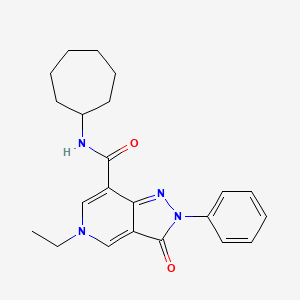 molecular formula C22H26N4O2 B2430956 N-cycloheptyl-5-ethyl-3-oxo-2-phenyl-2H,3H,5H-pyrazolo[4,3-c]pyridine-7-carboxamide CAS No. 923114-86-7