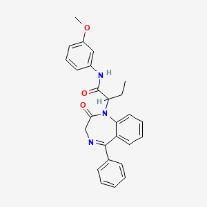 molecular formula C26H25N3O3 B2430967 N-(3-methoxyphenyl)-2-(2-oxo-5-phenyl-2,3-dihydro-1H-1,4-benzodiazepin-1-yl)butanamide CAS No. 901003-23-4