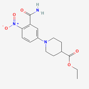 molecular formula C15H19N3O5 B2430998 Ethyl 1-(3-carbamoyl-4-nitrophenyl)piperidine-4-carboxylate CAS No. 439095-47-3