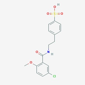 molecular formula C16H16ClNO5S B024310 p-[2-[(5-Chloro-2-methoxybenzoyl)amino]ethyl]benzenesulfonic Acid CAS No. 33924-53-7