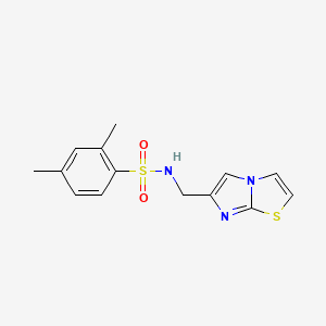 molecular formula C14H15N3O2S2 B2431000 N-(imidazo[2,1-b][1,3]thiazol-6-ylmethyl)-2,4-dimethylbenzenesulfonamide 