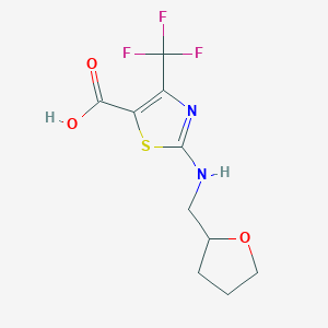 B2431050 2-[(Tetrahydrofuran-2-ylmethyl)amino]-4-(trifluoromethyl)-1,3-thiazole-5-carboxylic acid CAS No. 937597-53-0