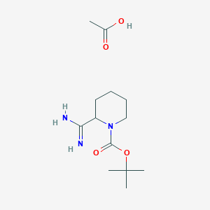 molecular formula C13H25N3O4 B2431090 acetic acid tert-butyl 2-carbamimidoylpiperidine-1-carboxylate CAS No. 2094153-09-8