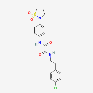 molecular formula C19H20ClN3O4S B2431159 N1-(4-chlorophenethyl)-N2-(4-(1,1-dioxidoisothiazolidin-2-yl)phenyl)oxalamide CAS No. 1105205-45-5