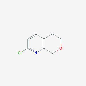 molecular formula C8H8ClNO B2431165 2-chloro-5H,6H,8H-pyrano[3,4-b]pyridine CAS No. 1552532-92-9