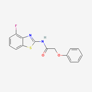molecular formula C15H11FN2O2S B2431180 N-(4-fluoro-1,3-benzothiazol-2-yl)-2-phenoxyacetamide CAS No. 907974-88-3