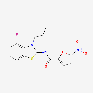 molecular formula C15H12FN3O4S B2431181 N-[(2Z)-4-fluoro-3-propyl-2,3-dihydro-1,3-benzothiazol-2-ylidene]-5-nitrofuran-2-carboxamide CAS No. 898345-29-4