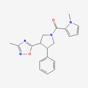 (3-(3-methyl-1,2,4-oxadiazol-5-yl)-4-phenylpyrrolidin-1-yl)(1-methyl-1H-pyrrol-2-yl)methanone
