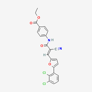 molecular formula C23H16Cl2N2O4 B2431191 ETHYL 4-({(E)-2-CYANO-3-[5-(2,3-DICHLOROPHENYL)-2-FURYL]-2-PROPENOYL}AMINO)BENZOATE CAS No. 341927-93-3