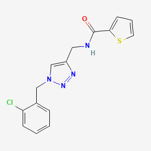 molecular formula C15H13ClN4OS B2431196 N-({1-[(2-chlorophenyl)methyl]-1H-1,2,3-triazol-4-yl}methyl)thiophene-2-carboxamide CAS No. 2380035-03-8