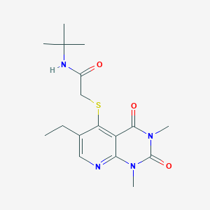 molecular formula C17H24N4O3S B2431218 N-TERT-BUTYL-2-({6-ETHYL-1,3-DIMETHYL-2,4-DIOXO-1H,2H,3H,4H-PYRIDO[2,3-D]PYRIMIDIN-5-YL}SULFANYL)ACETAMIDE CAS No. 946375-61-7