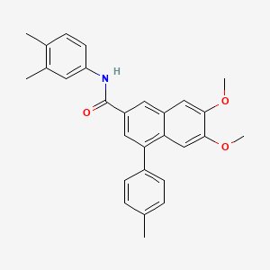molecular formula C28H27NO3 B2431235 N-(3,4-dimethylphenyl)-6,7-dimethoxy-4-(4-methylphenyl)naphthalene-2-carboxamide CAS No. 381681-66-9