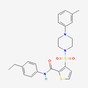 molecular formula C24H27N3O3S2 B2431255 N-(4-ethylphenyl)-3-{[4-(3-methylphenyl)piperazin-1-yl]sulfonyl}thiophene-2-carboxamide CAS No. 1207057-31-5