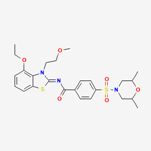 (Z)-4-((2,6-dimethylmorpholino)sulfonyl)-N-(4-ethoxy-3-(2-methoxyethyl)benzo[d]thiazol-2(3H)-ylidene)benzamide