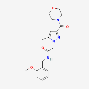 N-(2-methoxybenzyl)-2-(5-methyl-3-(morpholine-4-carbonyl)-1H-pyrazol-1-yl)acetamide