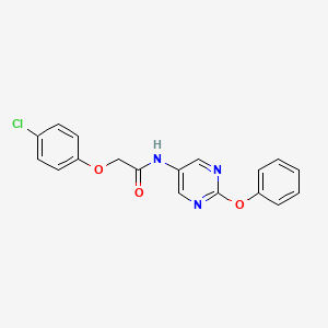 2-(4-chlorophenoxy)-N-(2-phenoxypyrimidin-5-yl)acetamide