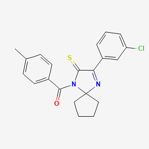 (3-(3-Chlorophenyl)-2-thioxo-1,4-diazaspiro[4.4]non-3-en-1-yl)(p-tolyl)methanone