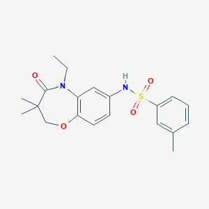 molecular formula C20H24N2O4S B2431275 N-(5-ethyl-3,3-dimethyl-4-oxo-2,3,4,5-tetrahydrobenzo[b][1,4]oxazepin-7-yl)-3-methylbenzenesulfonamide CAS No. 921909-18-4