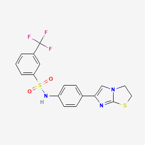 B2431289 N-(4-(2,3-dihydroimidazo[2,1-b]thiazol-6-yl)phenyl)-3-(trifluoromethyl)benzenesulfonamide CAS No. 893985-42-7