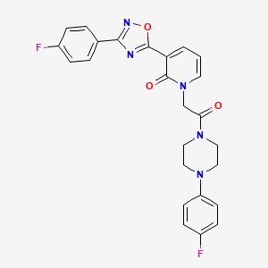 molecular formula C25H21F2N5O3 B2431347 3-(3-(4-fluorophenyl)-1,2,4-oxadiazol-5-yl)-1-(2-(4-(4-fluorophenyl)piperazin-1-yl)-2-oxoethyl)pyridin-2(1H)-one CAS No. 1251612-04-0