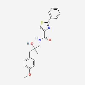 molecular formula C21H22N2O3S B2431359 N-[2-hydroxy-3-(4-methoxyphenyl)-2-methylpropyl]-2-phenyl-1,3-thiazole-4-carboxamide CAS No. 1788542-01-7