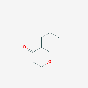 molecular formula C9H16O2 B2431375 3-(2-Methylpropyl)oxan-4-one CAS No. 1541653-29-5