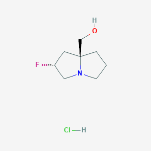 B2431452 ((2R,7AS)-2-fluorohexahydro-1H-pyrrolizin-7a-yl)methanol hydrochloride CAS No. 2416218-32-9