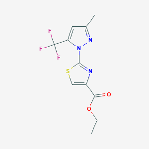 ethyl 2-[3-methyl-5-(trifluoromethyl)-1H-pyrazol-1-yl]-1,3-thiazole-4-carboxylate