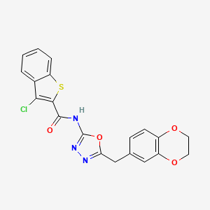 3-chloro-N-(5-((2,3-dihydrobenzo[b][1,4]dioxin-6-yl)methyl)-1,3,4-oxadiazol-2-yl)benzo[b]thiophene-2-carboxamide