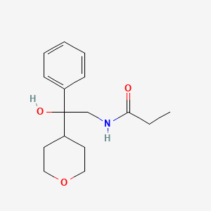 molecular formula C16H23NO3 B2431480 N-[2-hydroxy-2-(oxan-4-yl)-2-phenylethyl]propanamide CAS No. 2034538-01-5