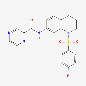 molecular formula C20H17FN4O3S B2431484 N-[1-(4-fluorobenzenesulfonyl)-1,2,3,4-tetrahydroquinolin-7-yl]pyrazine-2-carboxamide CAS No. 1208939-62-1