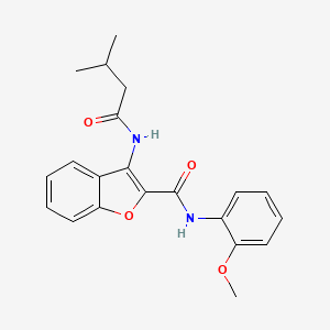 molecular formula C21H22N2O4 B2431486 N-(2-methoxyphenyl)-3-(3-methylbutanamido)-1-benzofuran-2-carboxamide CAS No. 887890-11-1