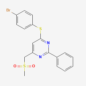 4-(4-Bromophenyl)sulfanyl-6-(methylsulfonylmethyl)-2-phenylpyrimidine