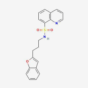 molecular formula C20H18N2O3S B2431490 N-[3-(1-benzofuran-2-yl)propyl]quinoline-8-sulfonamide CAS No. 2034379-86-5