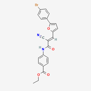 ethyl 4-[[(E)-3-[5-(4-bromophenyl)furan-2-yl]-2-cyanoprop-2-enoyl]amino]benzoate