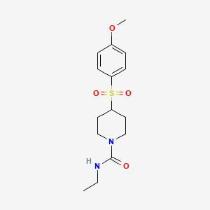 molecular formula C15H22N2O4S B2431499 N-ethyl-4-((4-methoxyphenyl)sulfonyl)piperidine-1-carboxamide CAS No. 1788769-36-7
